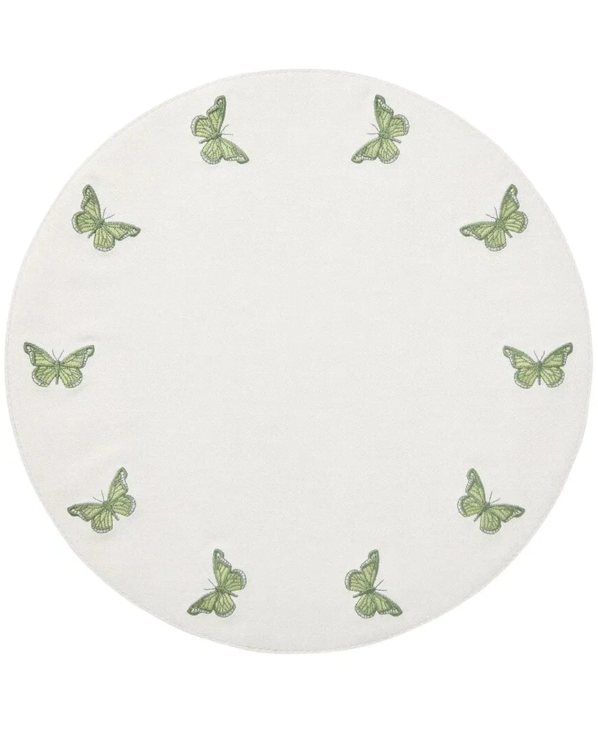 Mayfair Round Placemats Set of 4 - Green, Vinyl