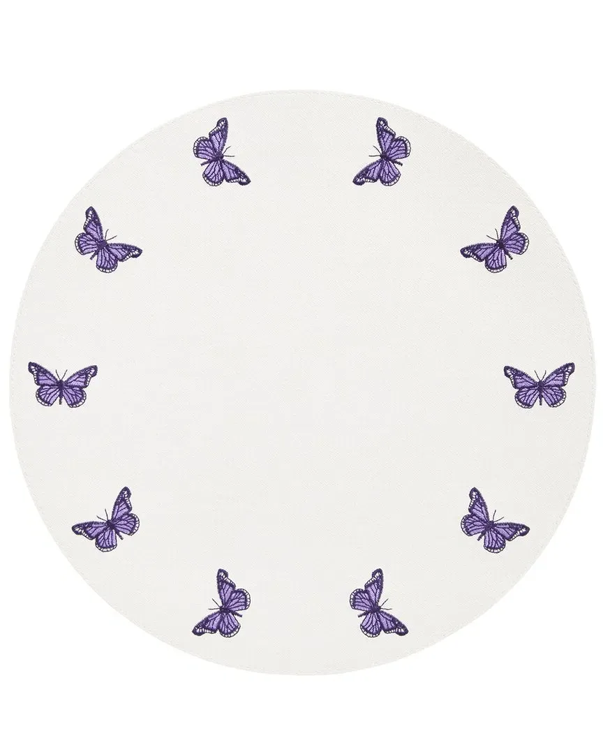 Mayfair Round Placemats Set of 4 - Purple, Vinyl