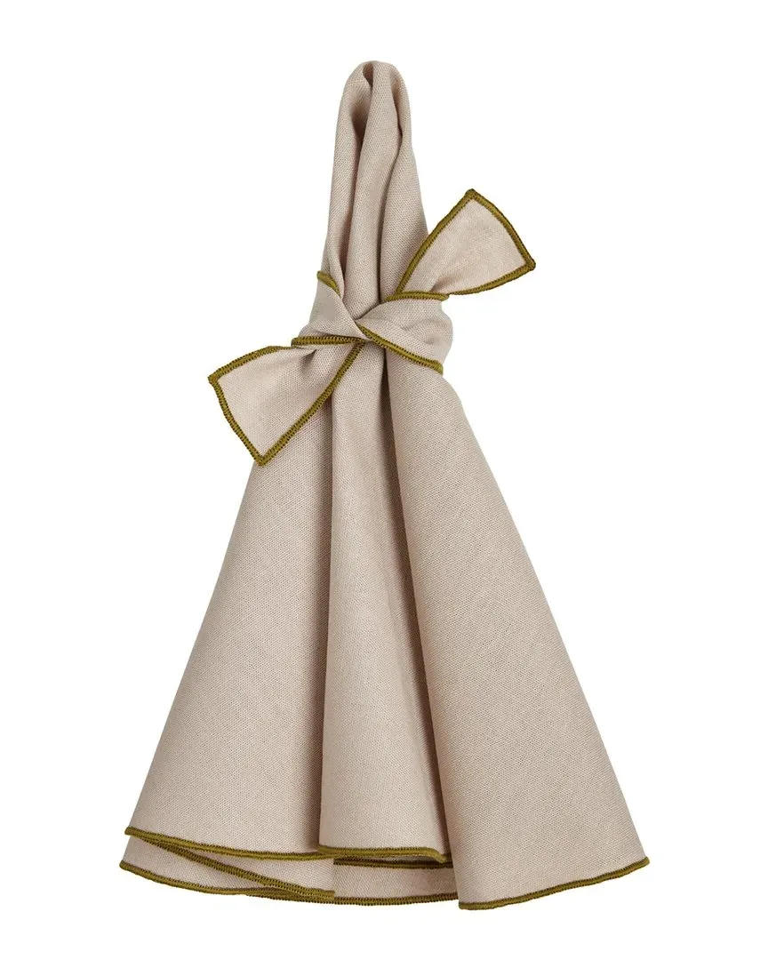 Napa Set of 4 Round Napkins - Beige, Cotton Linen image