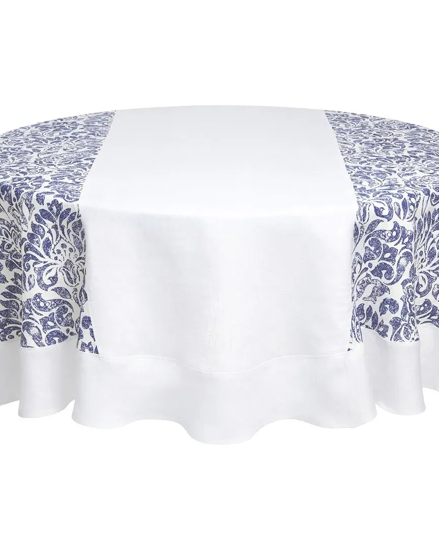 Santorini Round Tablecloth - Blue, Linen image