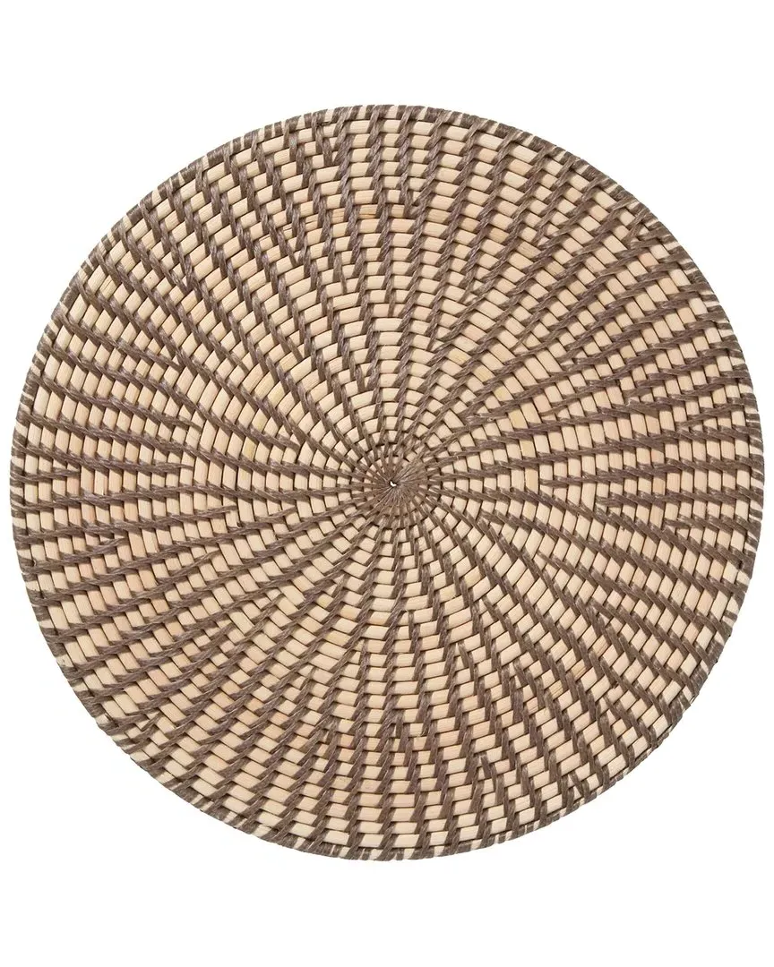 Tahiti Round Placemats Set of 4 - Cocoa, Rattan image