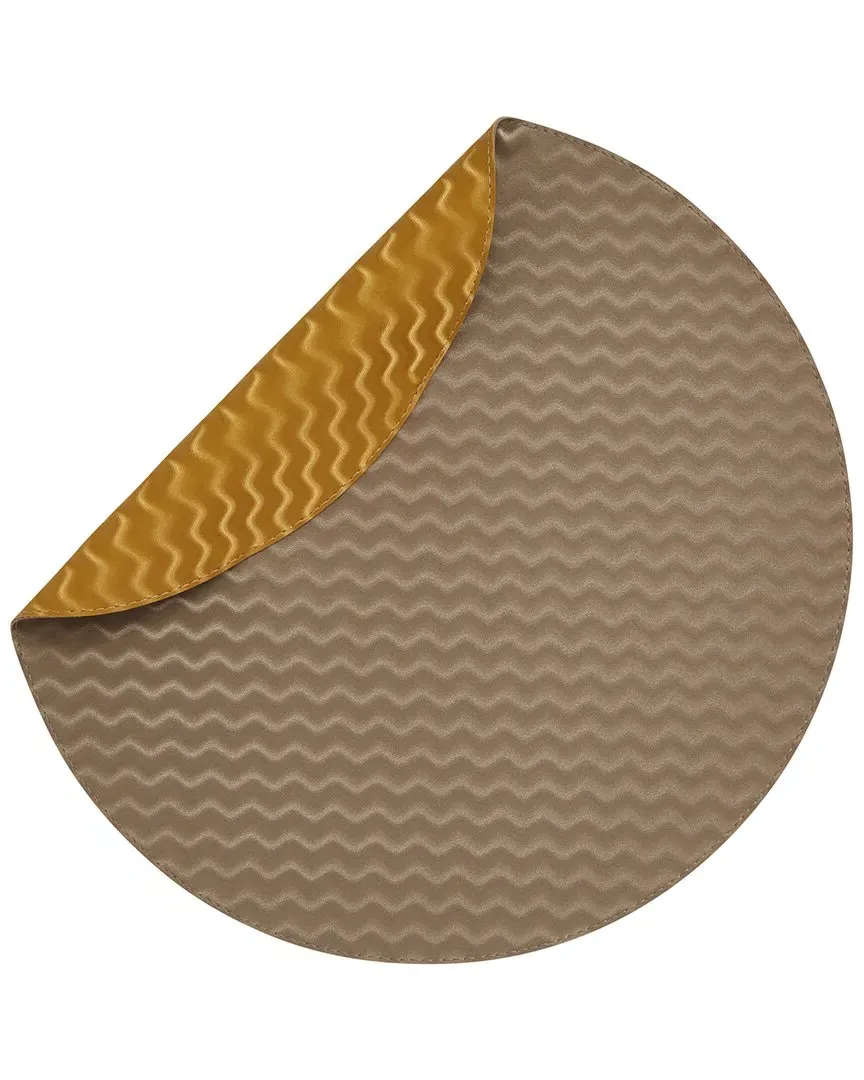 Tilde Round Placemats Set of 4 - Gold, Vinyl image
