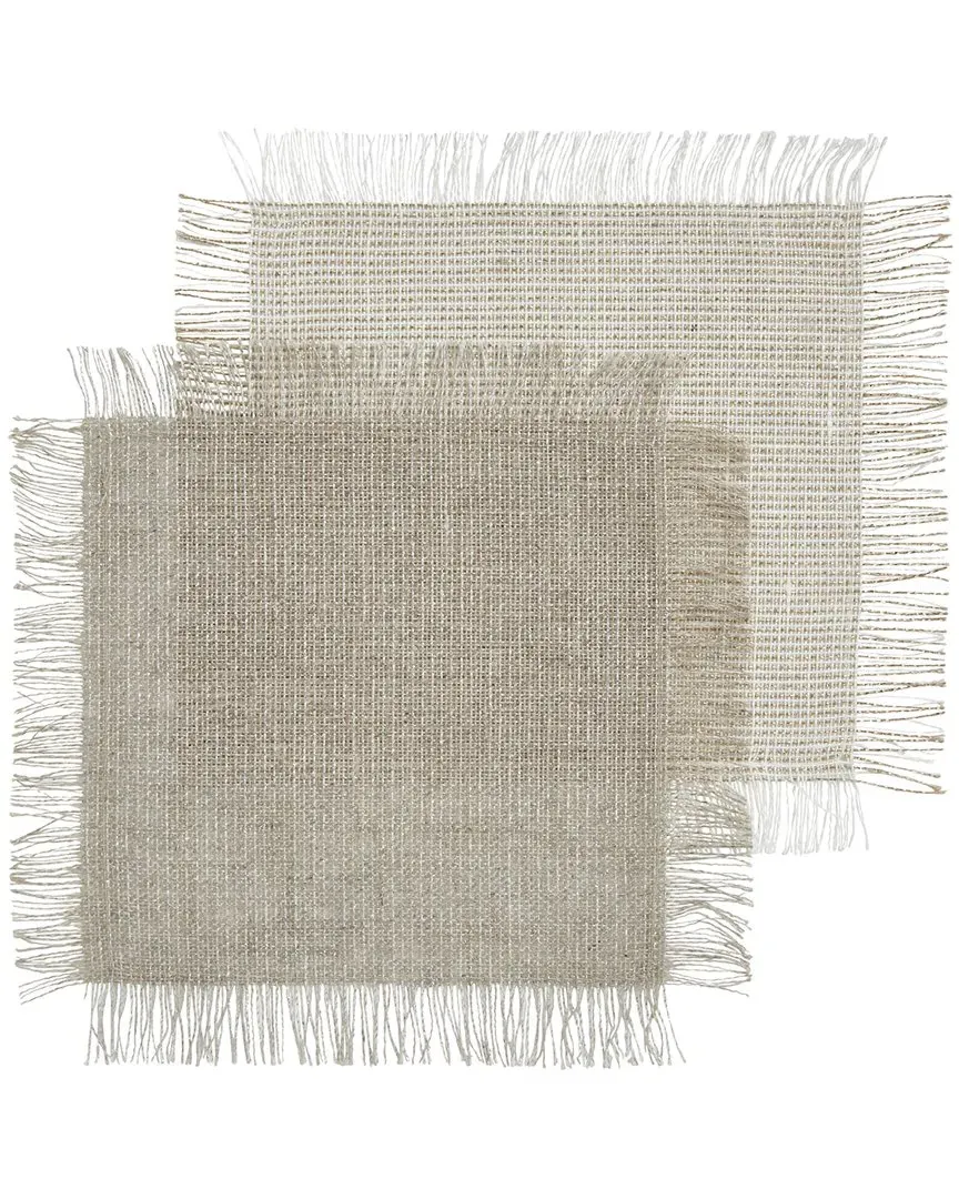 Venice Set of 4 Cocktail Napkins - Silver, Linen