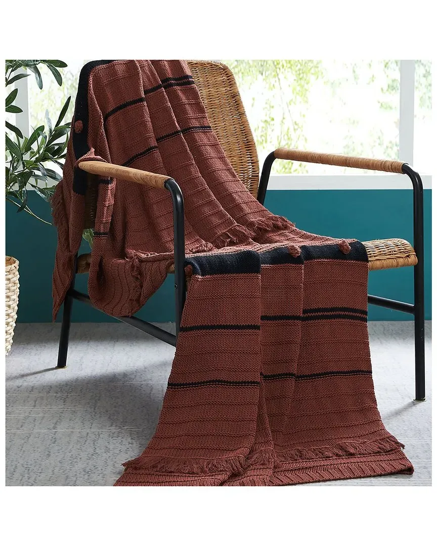 100% Cotton Knit Throw - Black image