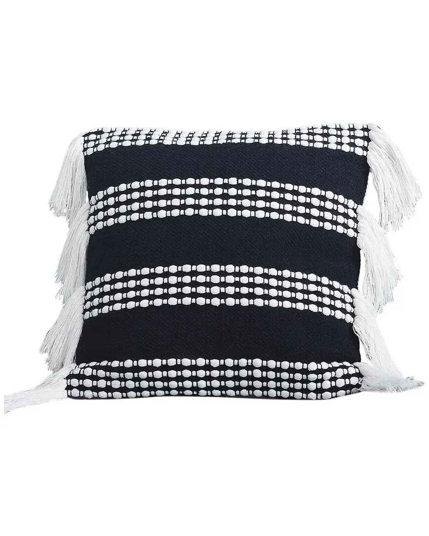 18in Cotton Decorative Pillow Cover - Black