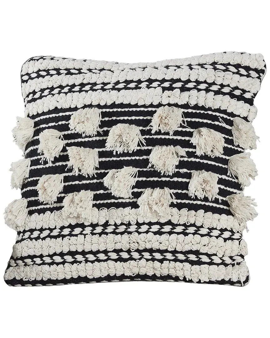 18in Cotton Decorative Pillow Cover - Black