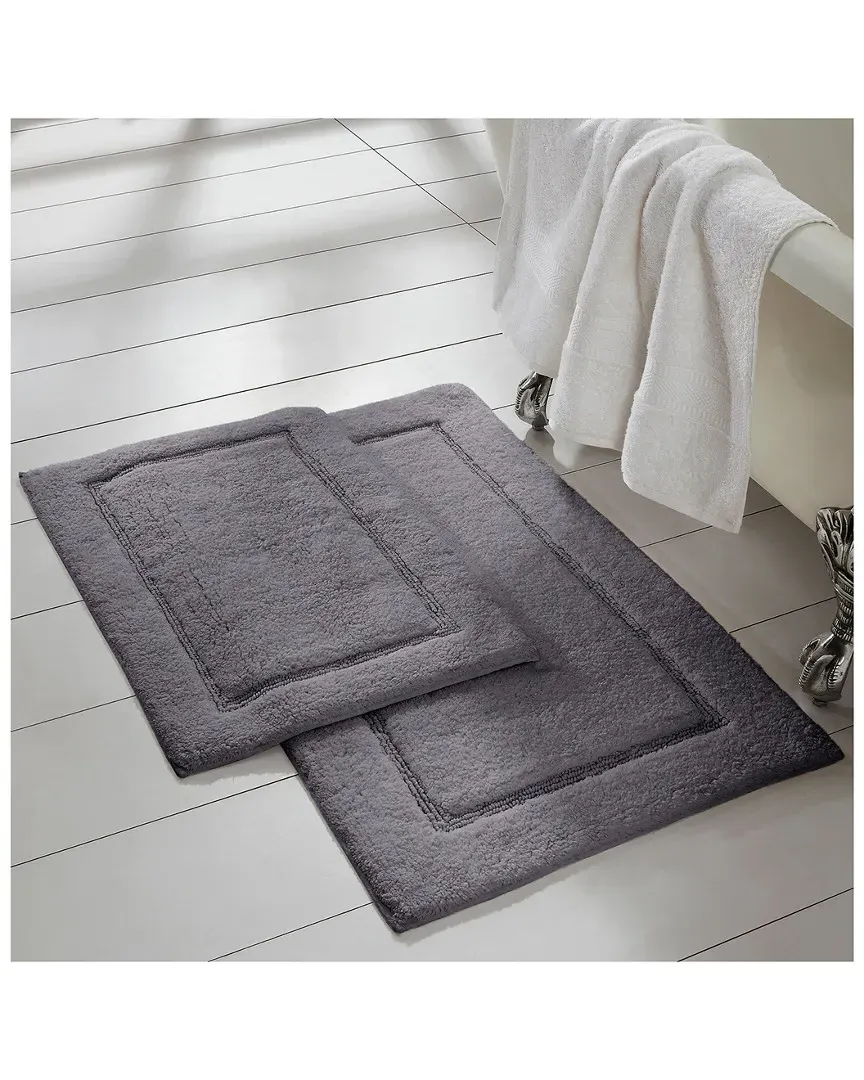 2-Pack Loop Bath Mat Set with Non-Slip Backing - Charcoal image