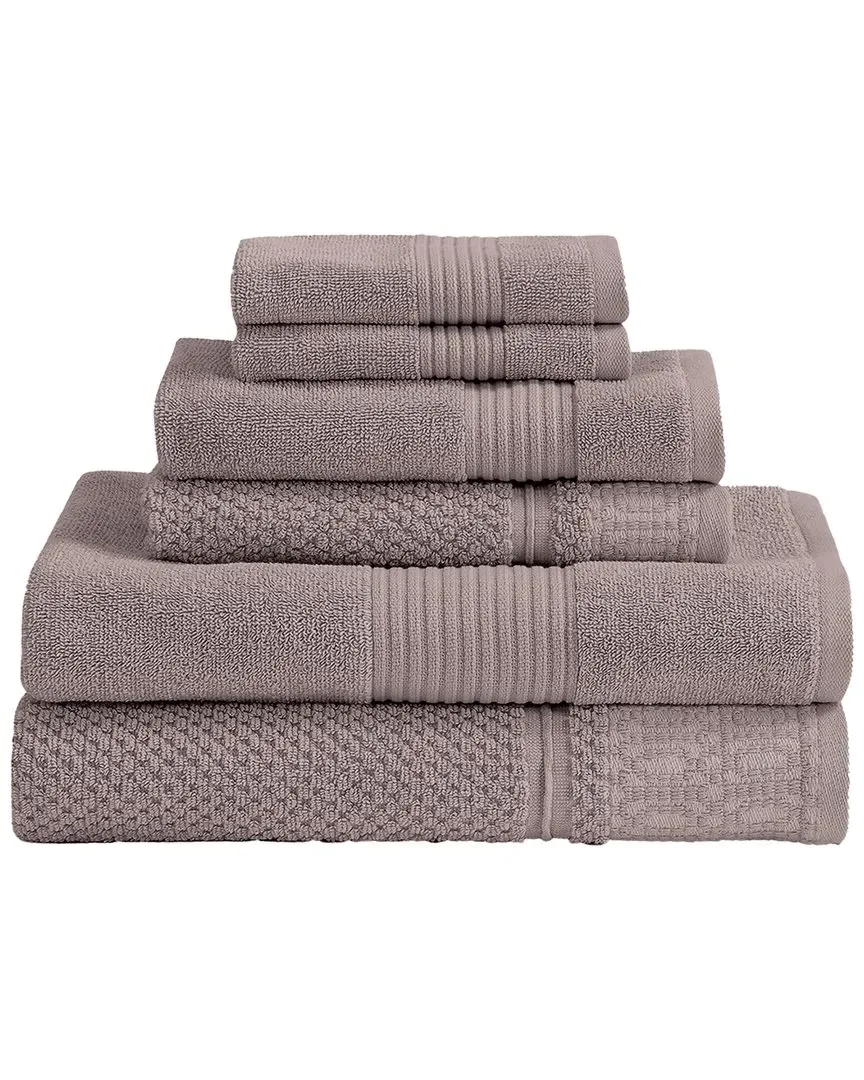 Astra Jacquard 6-Piece Towel Set - Brown, Cotton