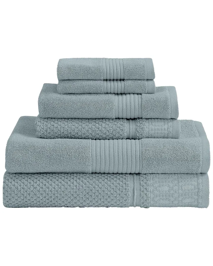Astra Jacquard 6-Piece Towel Set - Green, Cotton