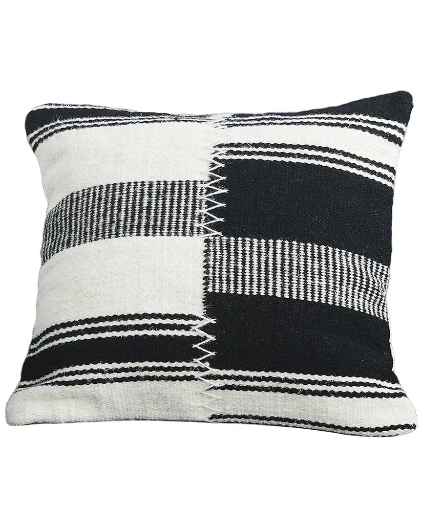 Decorative Pillow Cover - Black, Wool Cotton