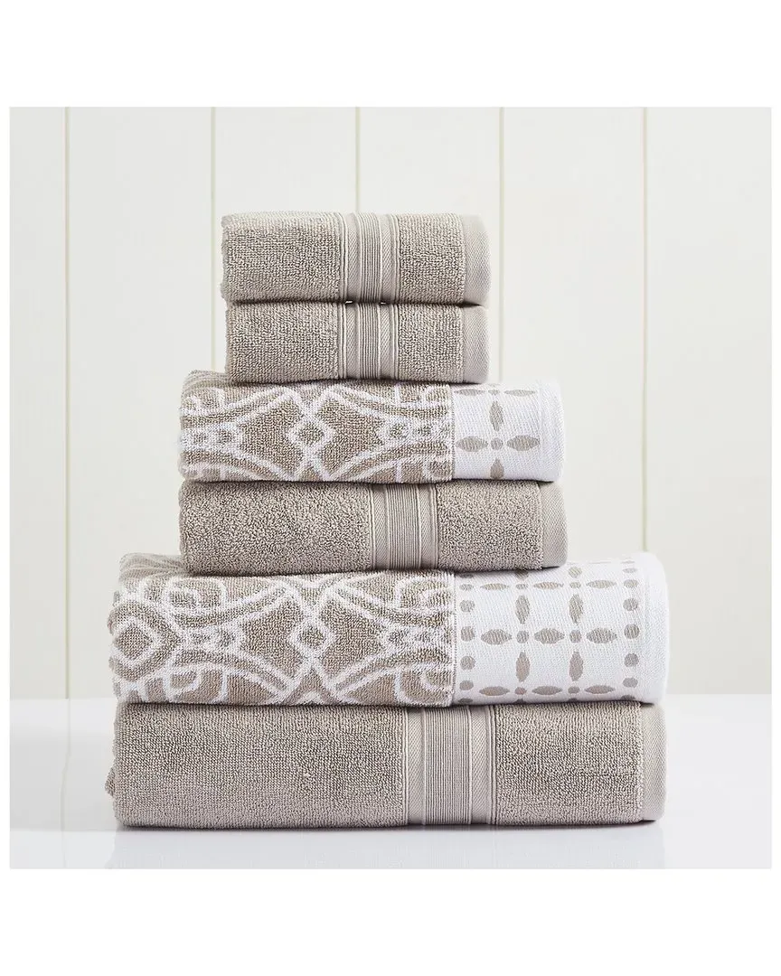 Fawn 6pc Monore Jacquard Towel Set - Fawn, Cotton image