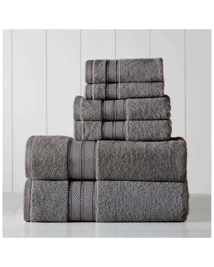 SpunLoft 6-Piece Towel Set - Charcoal, Cotton