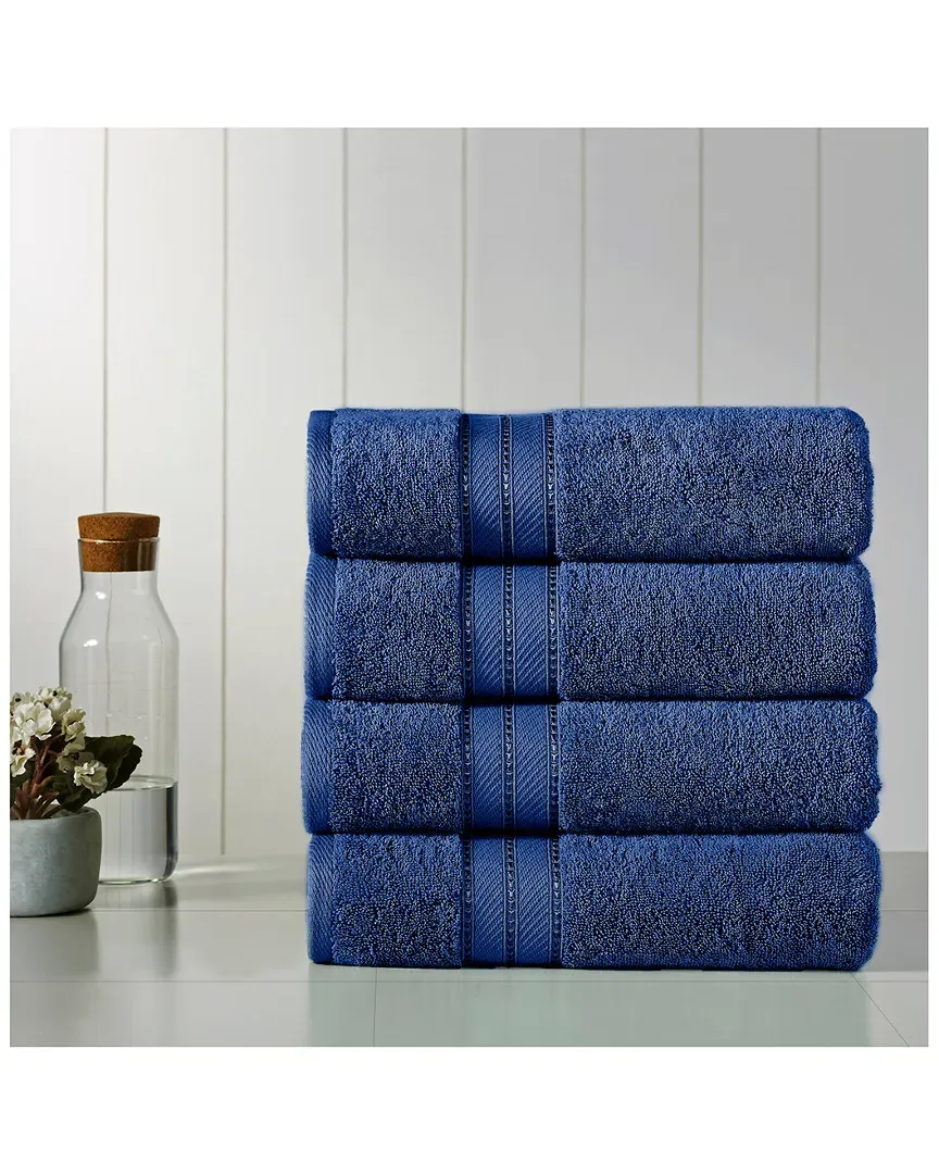 SpunLoft Set of 4 Bath Towels - Navy, Cotton