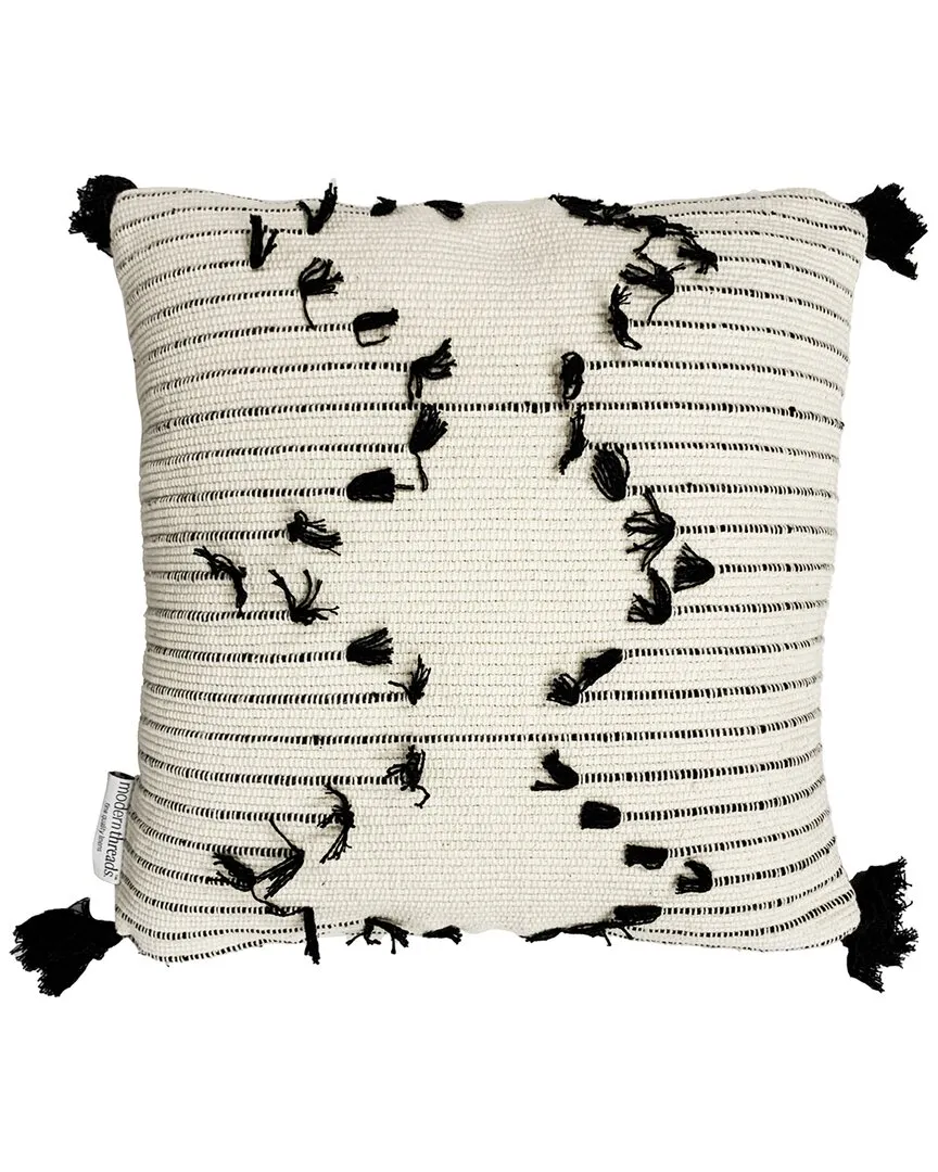 Threads Decorative Pillow Cover with Zipper - Cotton