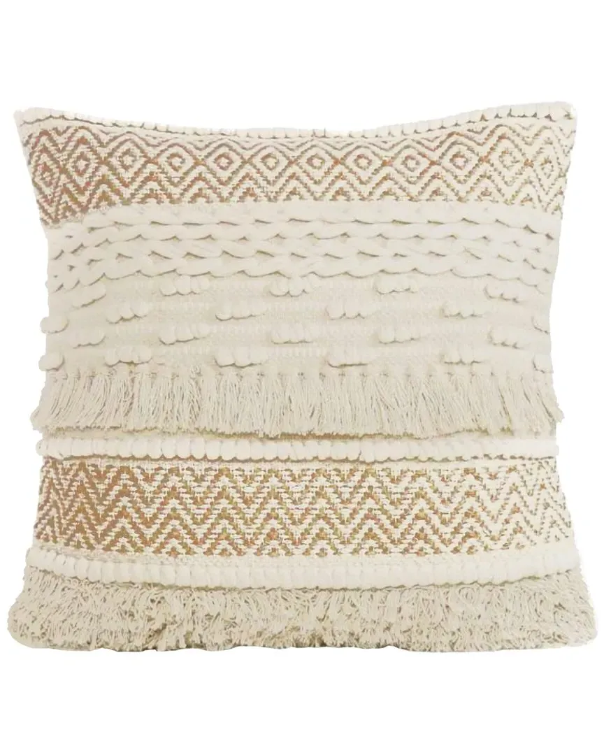 Threads Decorative Pillow Cover with Zipper - Cotton