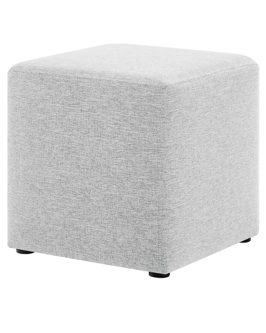 Callum 17" Square Upholstered Ottoman - Grey, Heathered Fabric image