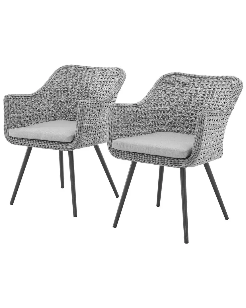 Endeavor Dining Armchair Set of 2 - Grey, Rattan image
