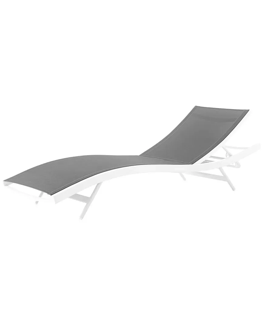 Glimpse Outdoor Patio Mesh Chaise Lounge Chair - Gray White image