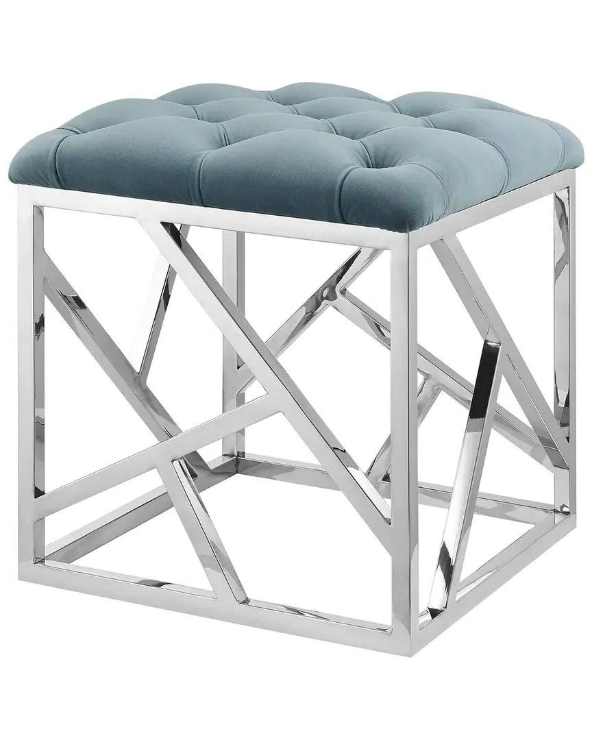 Intersperse Ottoman - Sea Blue, Velvet image