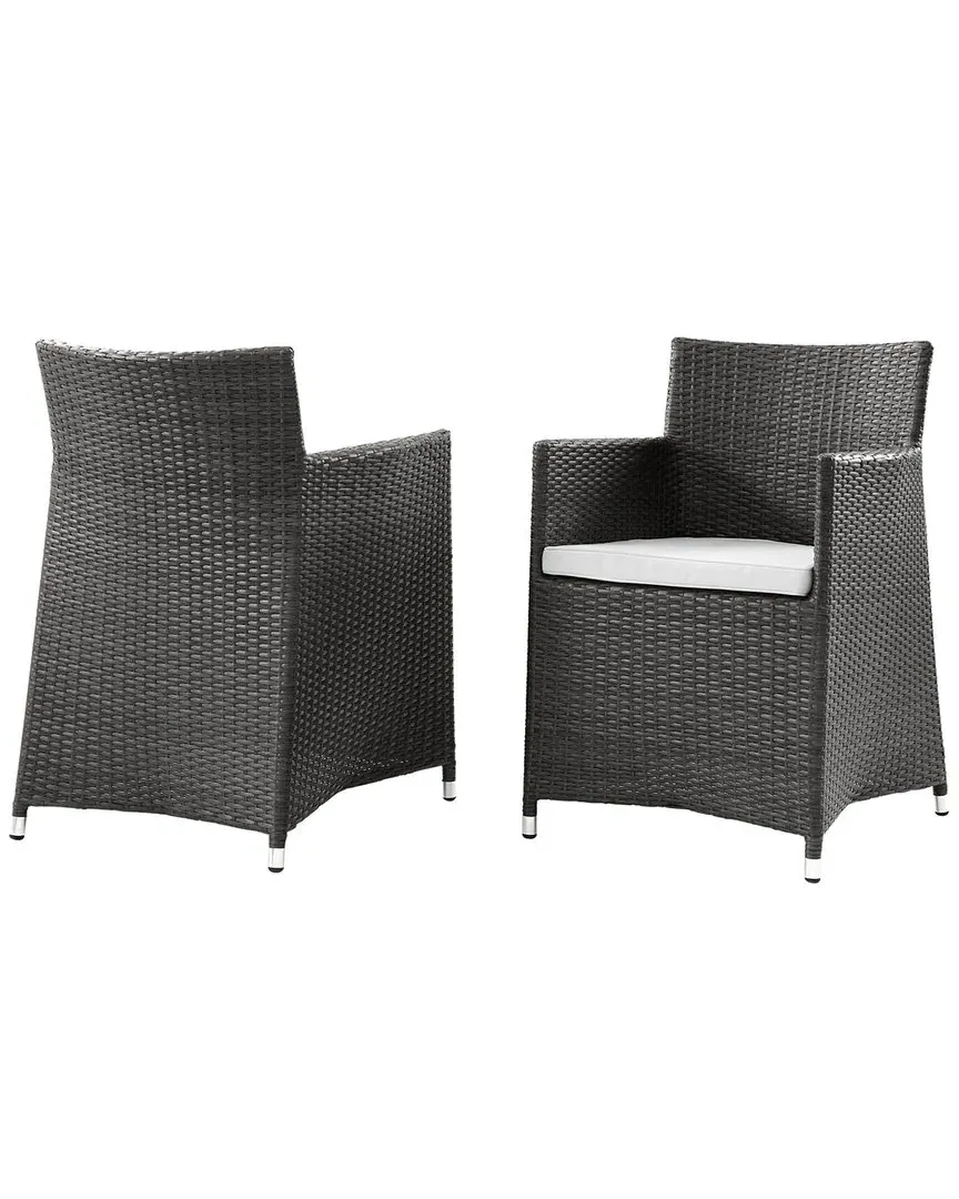Junction Armchair Set Outdoor Patio - Brown White, Wicker image