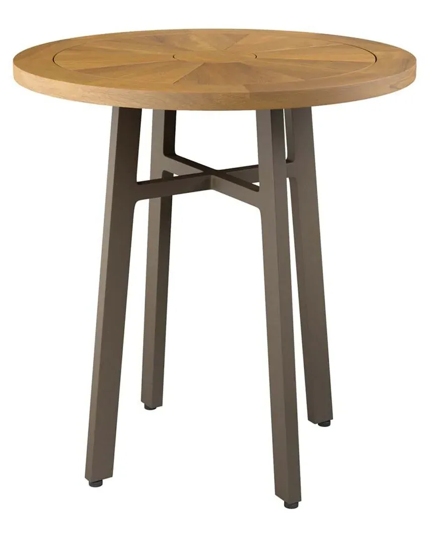 Meadow Round Outdoor Dining Table - Brown, Teak Wood image