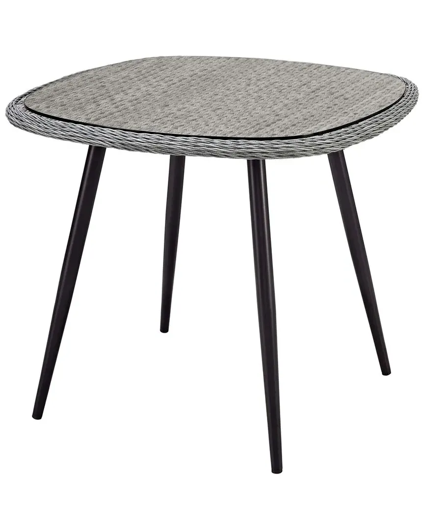 Endeavor 36in Patio Wicker Rattan Dining Table - Grey