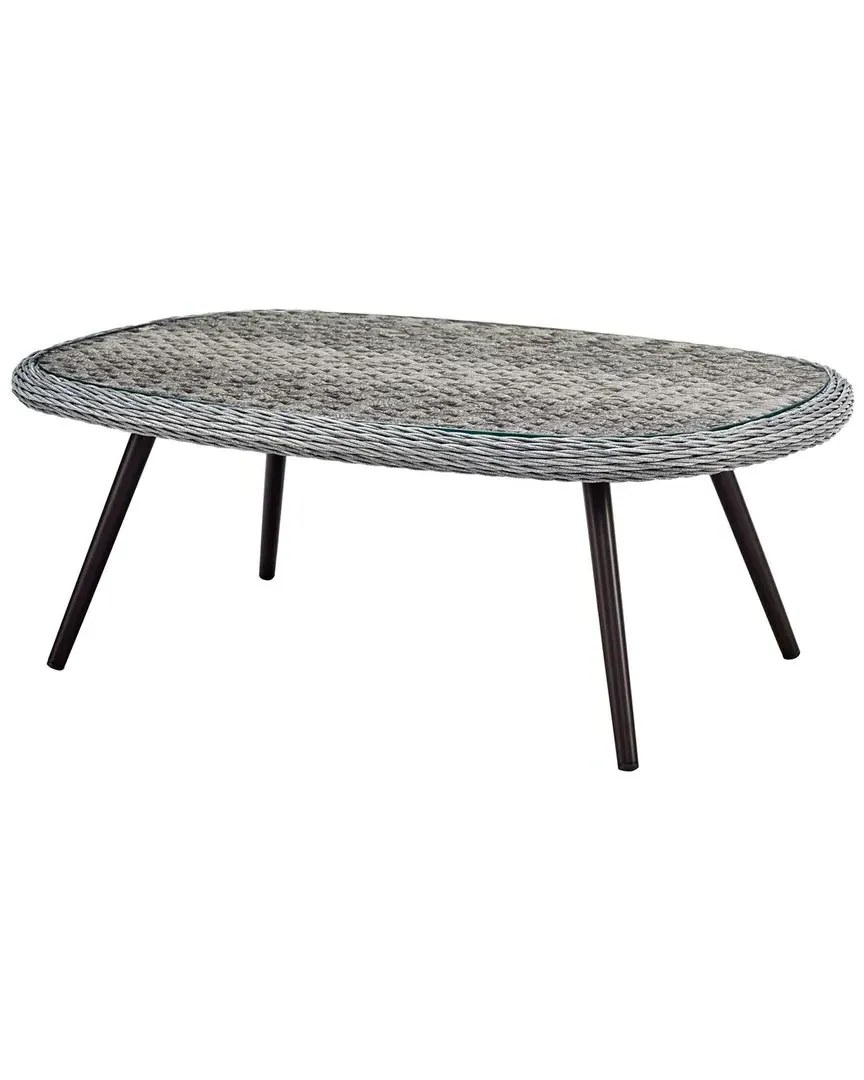 Endeavor Patio Wicker Rattan Coffee Table - Grey image
