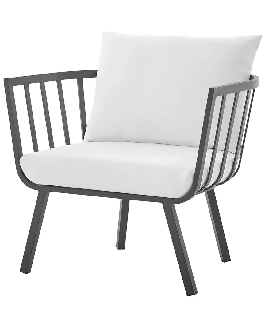 Riverside Outdoor Patio Armchair - White, Aluminum