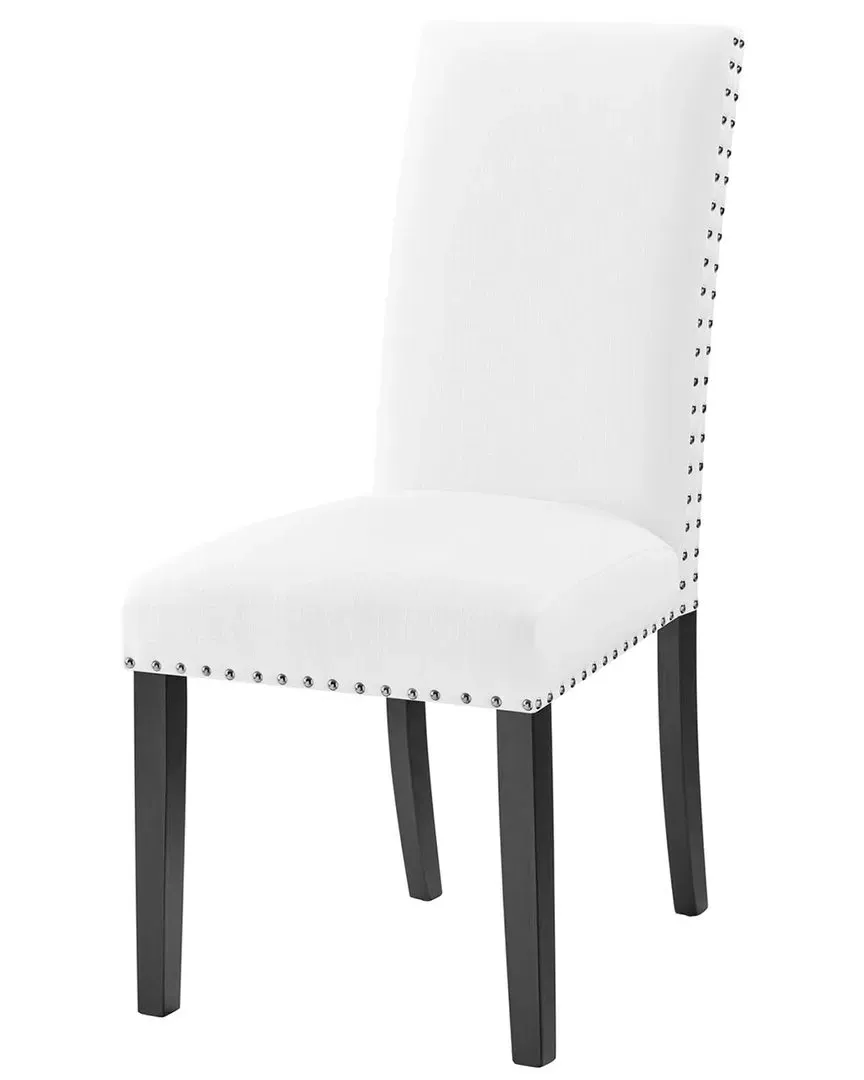 Parcel Dining Side Chair with Nailhead Trim - White, Fabric image
