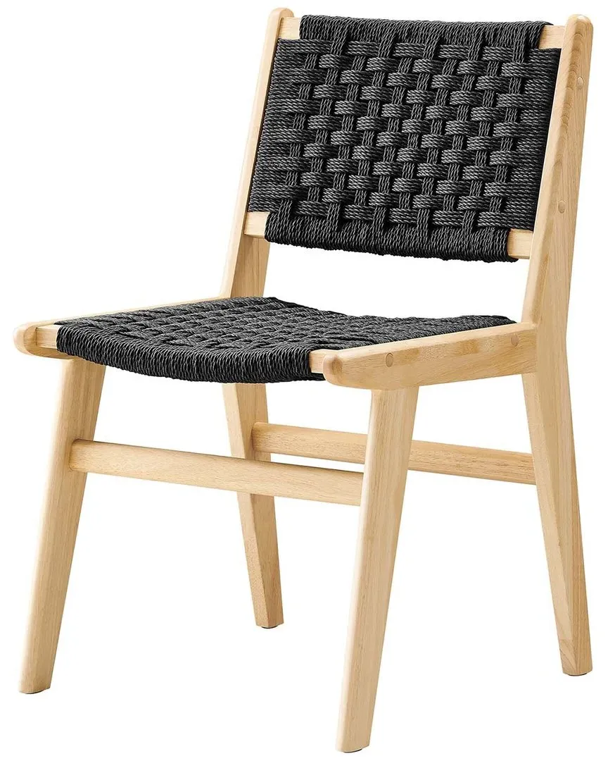 Saoirse Woven Rope Dining Side Chair - Natural Black image