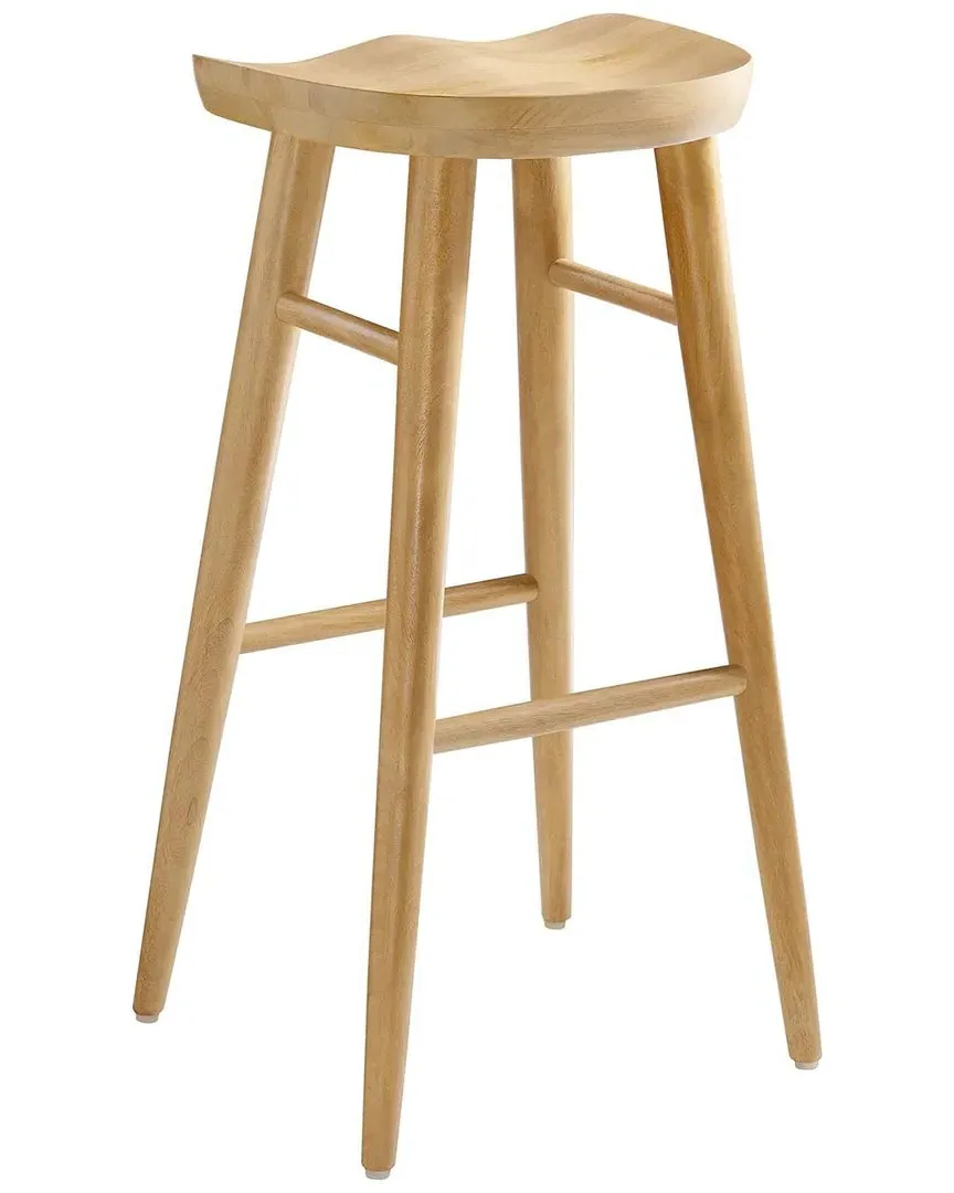 Saville Set of 2 Backless Bar Stools - Oak, Mango Wood