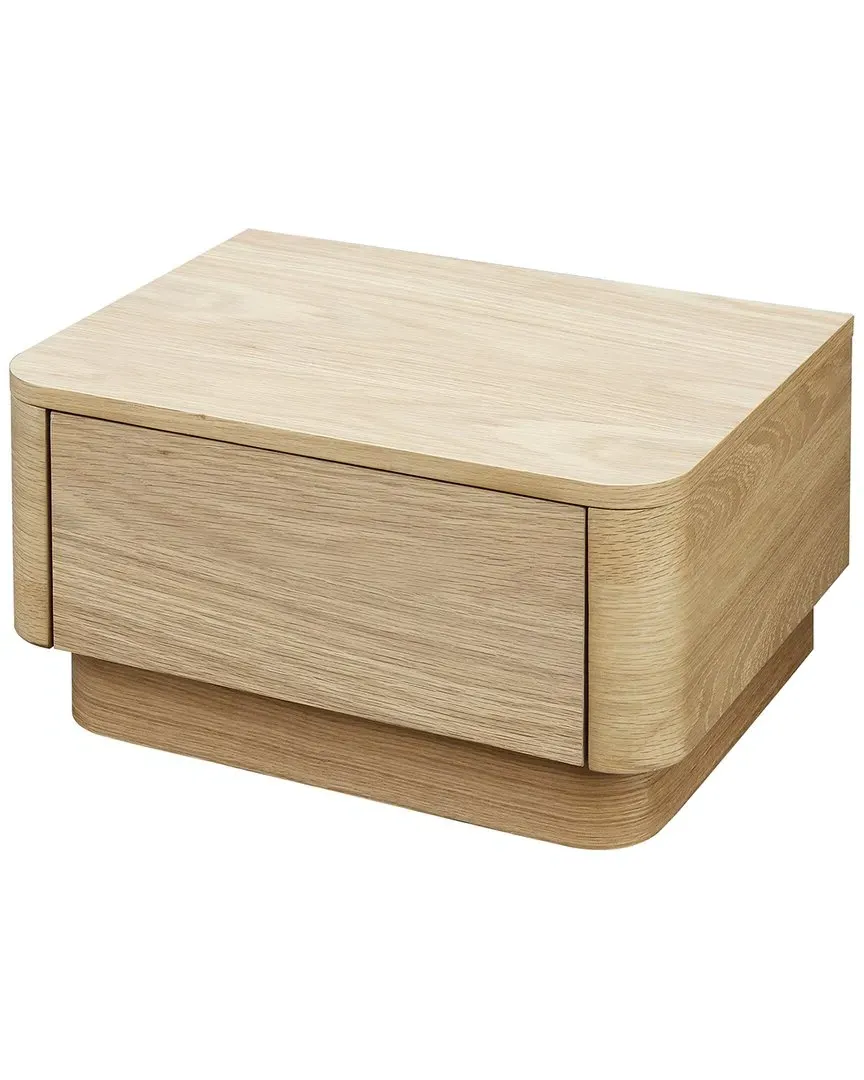 Round Off Nightstand with Drawer - Oak image