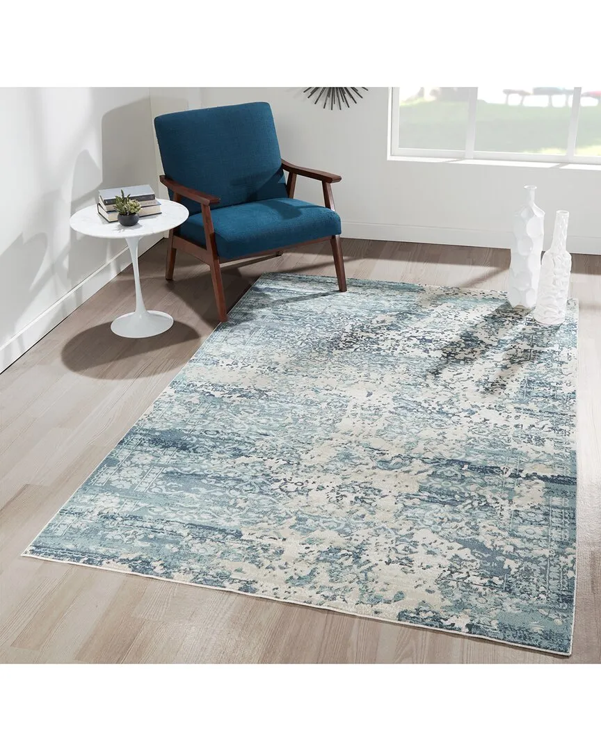 Genevieve Distressed Rug - Blue, Polyester