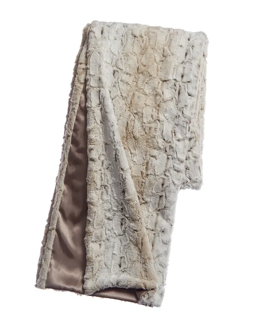 Oversized Faux Fur Throw - Beige image