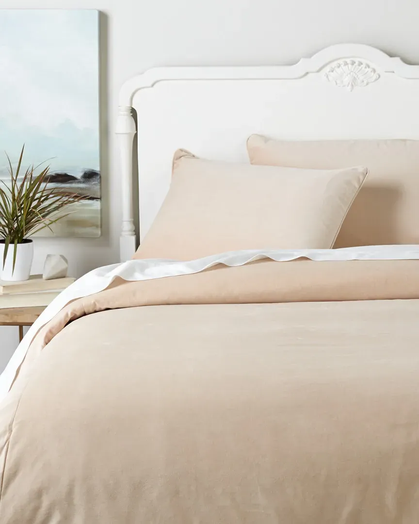 Regal Cotton Velvet Coverlet Set - Ivory