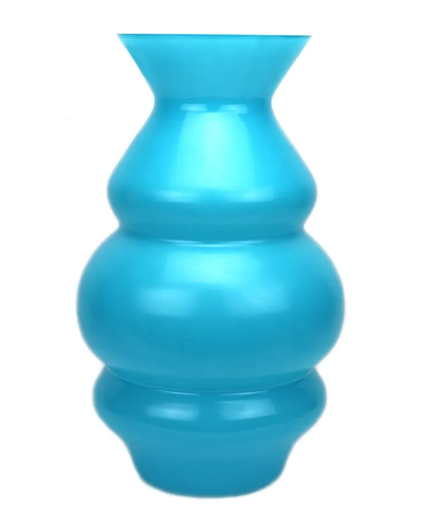 Murano 16in Wave Vase - Blue, Glass image