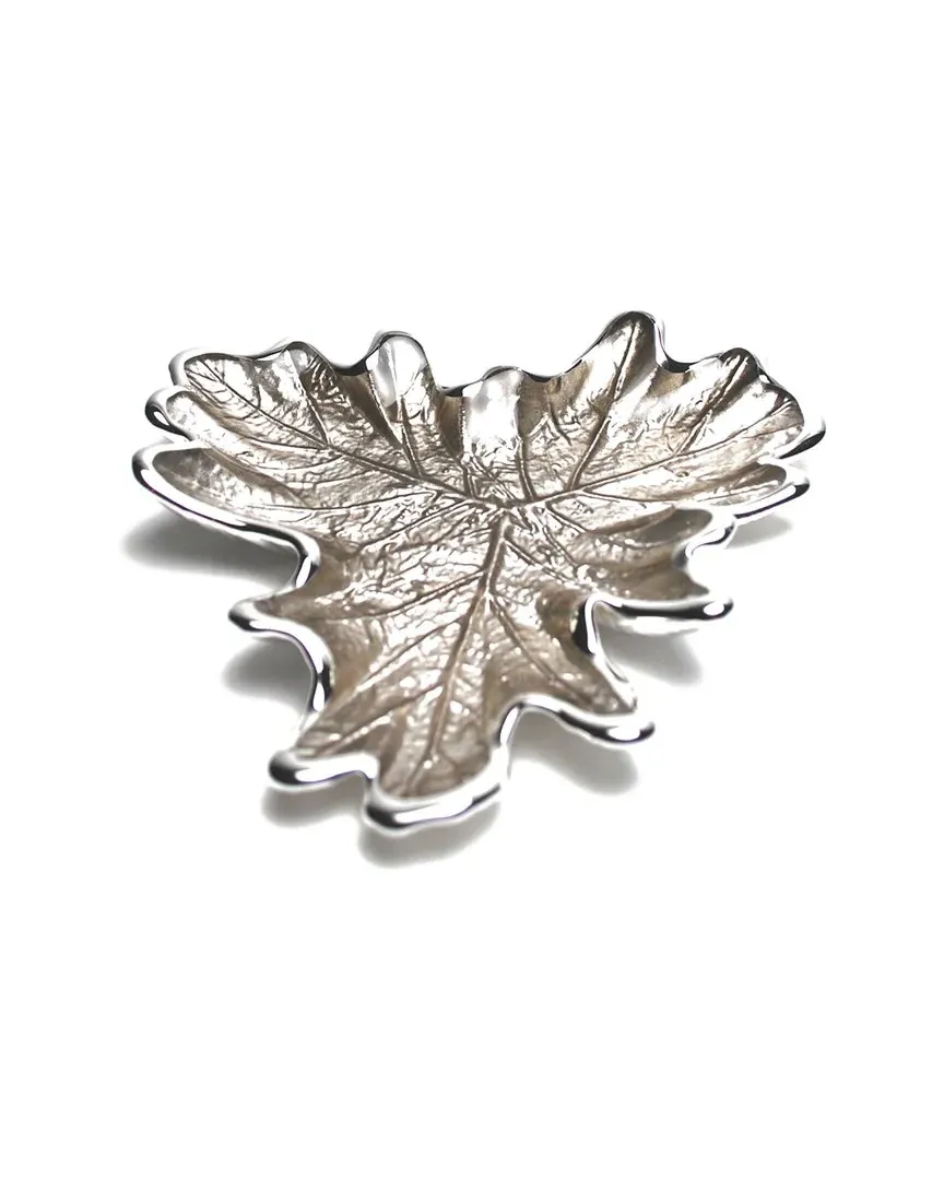 Murano Foglia Grape Leaf Plate - Beige, Glass image