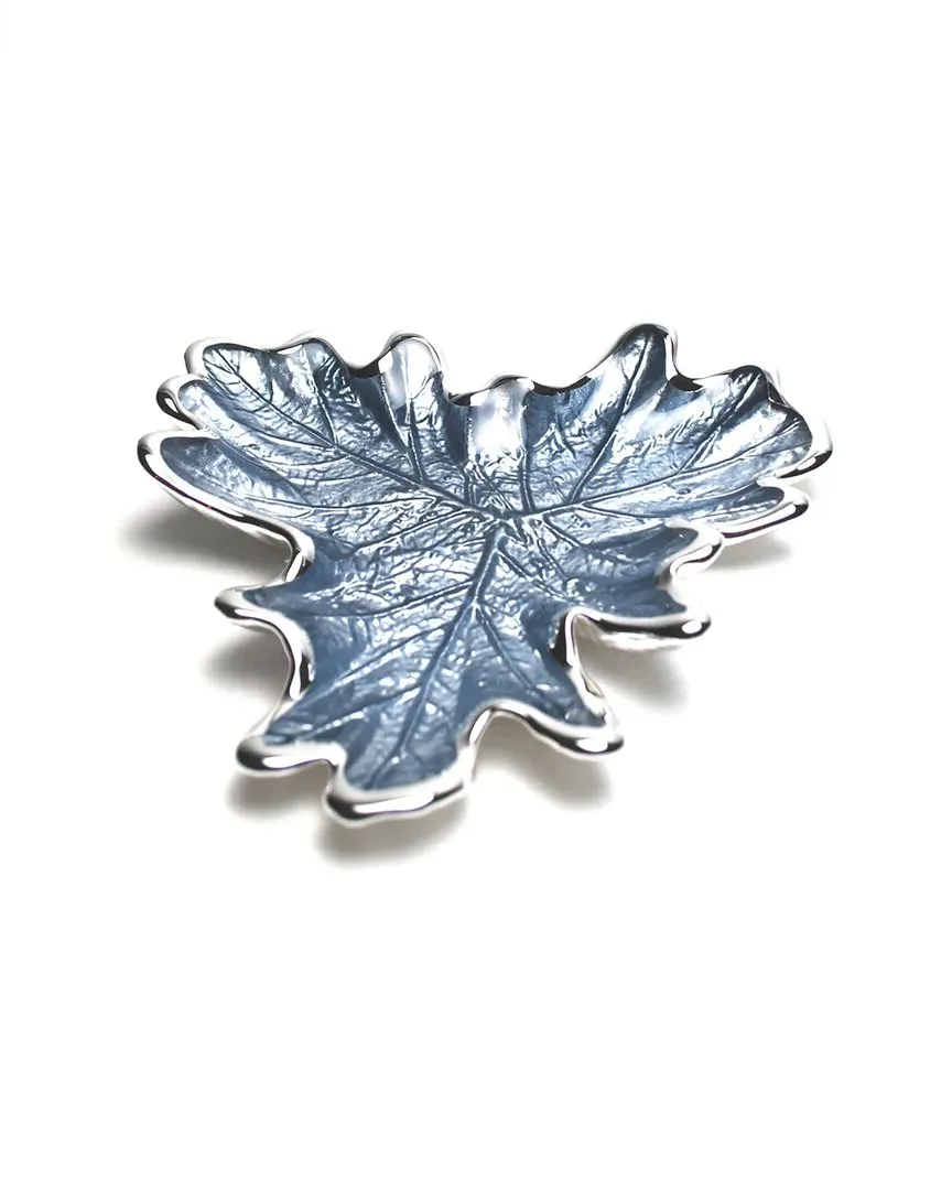 Murano Foglia Grape Leaf Plate - Blue, Glass