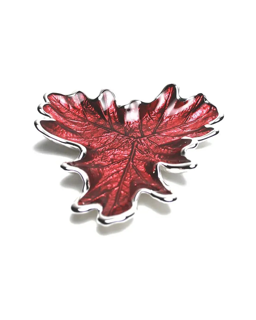 Murano Foglia Grape Leaf Plate - Red, Glass