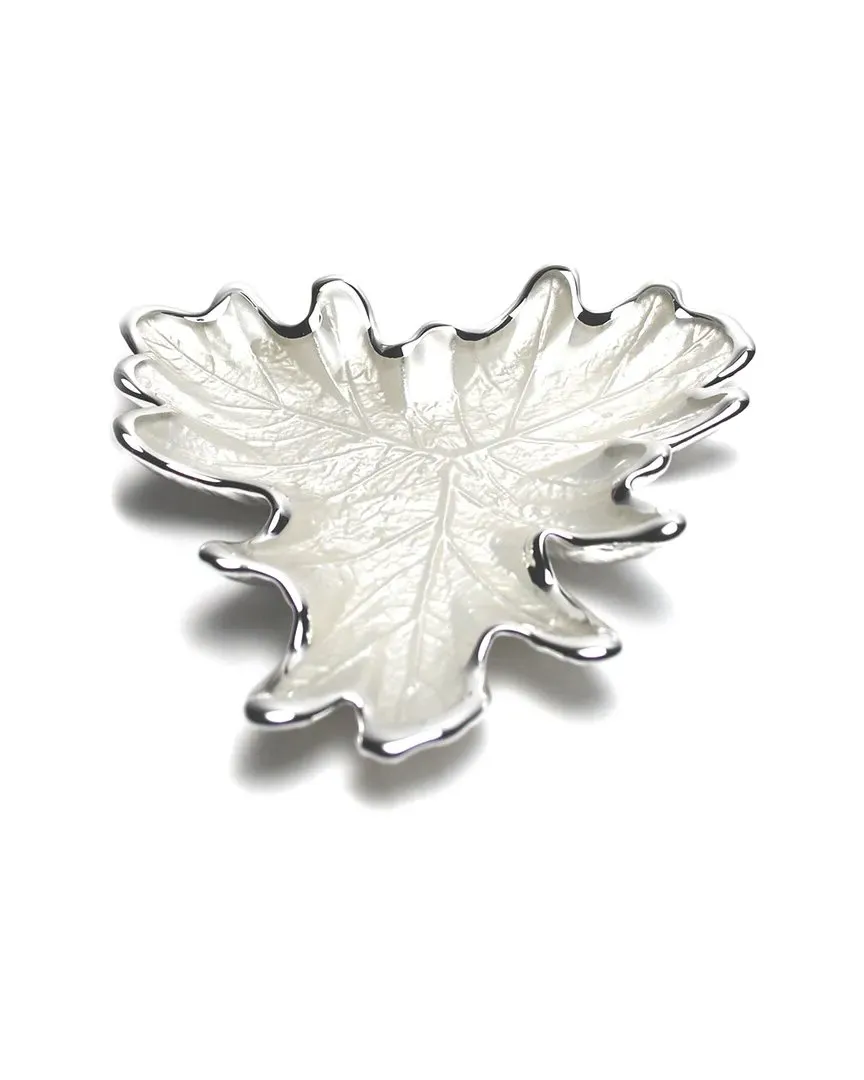 Murano Foglia Grape Leaf Plate - White, Glass