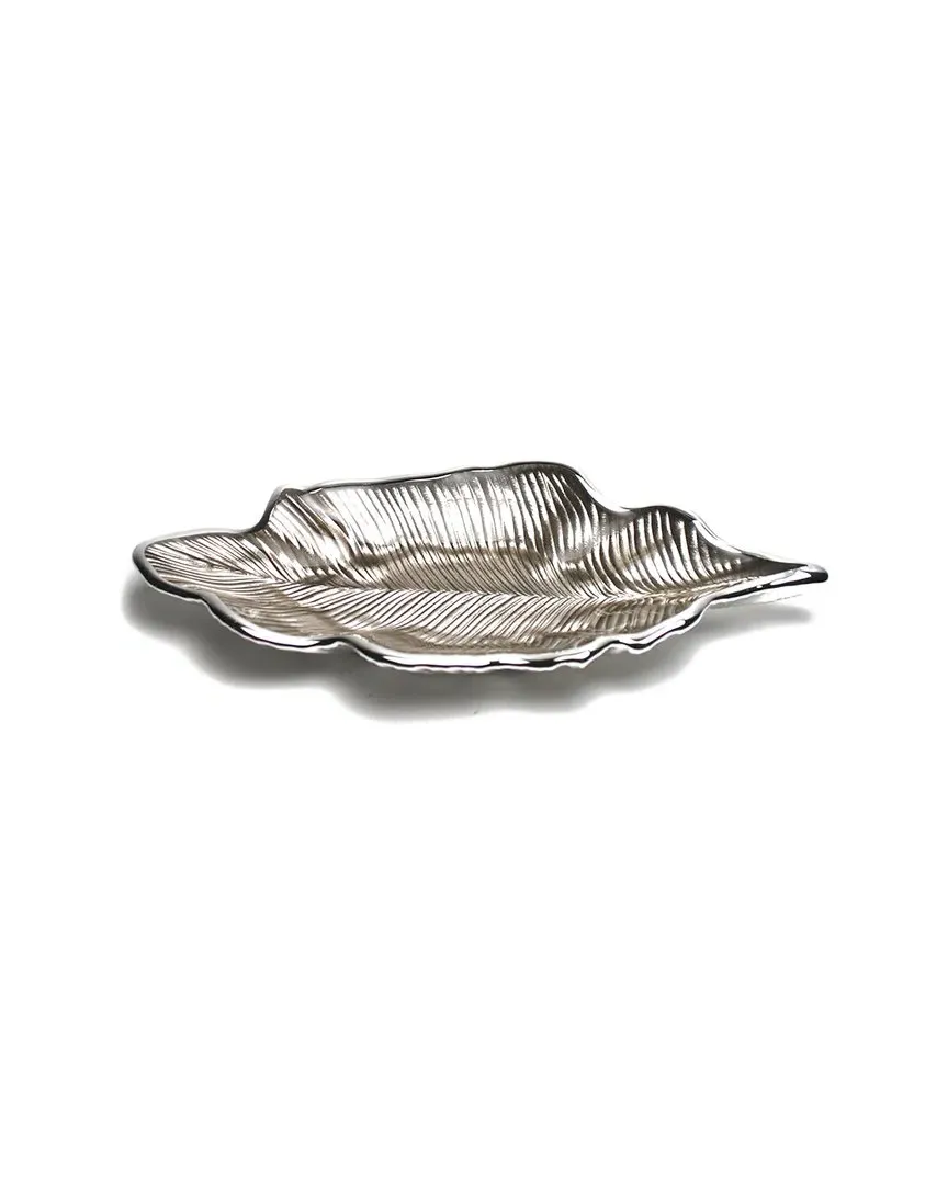 Murano Foglia Willow Leaf Plate - Beige, Glass image