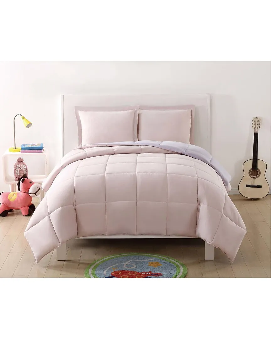 Twin XL Reversible Comforter Set - Blush, Microfiber image
