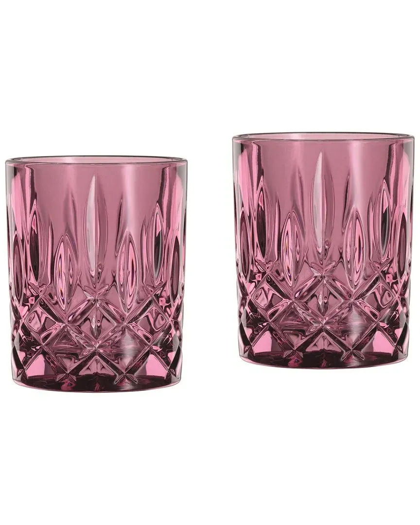 Noblesse 2pc Whisky Tumbler Set - Magenta, Crystal