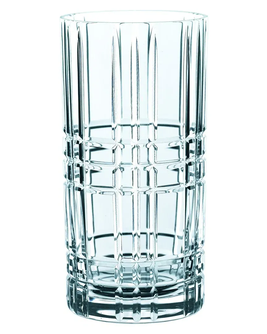Square 4-Piece Longdrink Glass Set - Crystal