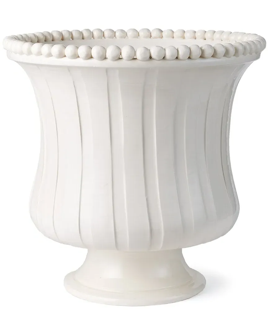 Coletta Grande Flared Vase - White, Ceramic image