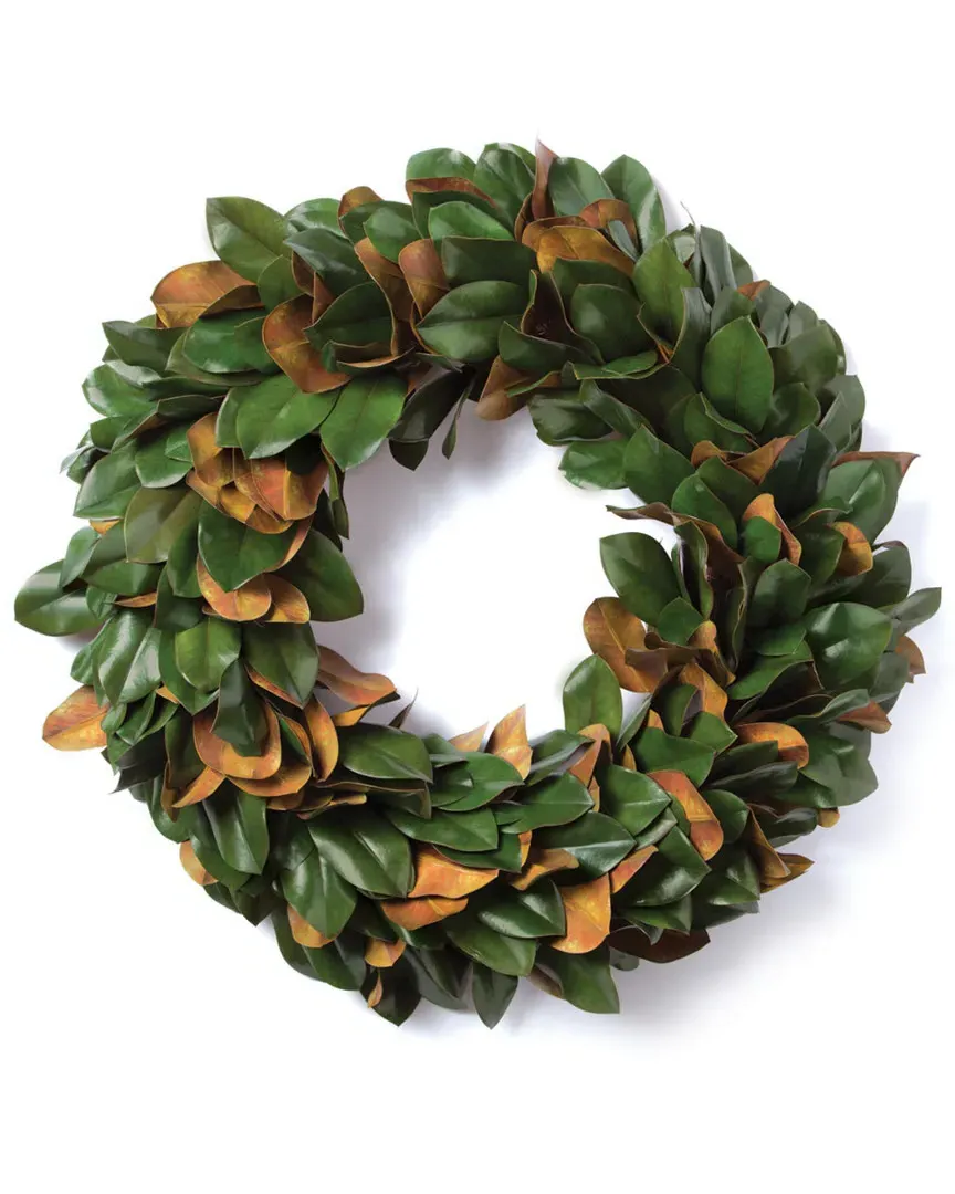 Magnolia Leaf 24in Wreath - Green, Brown image