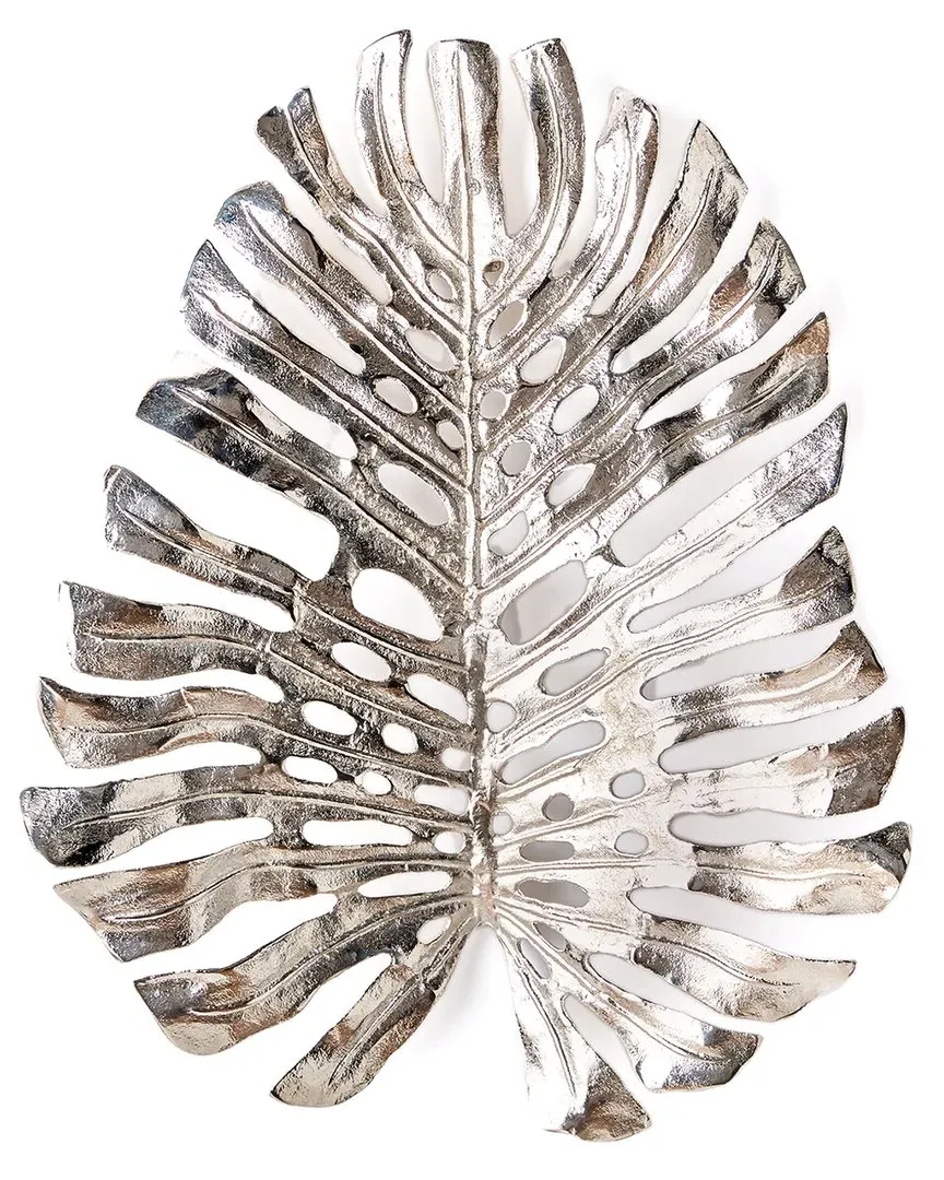 Small Monstera Wall Art - Silver, Aluminum image
