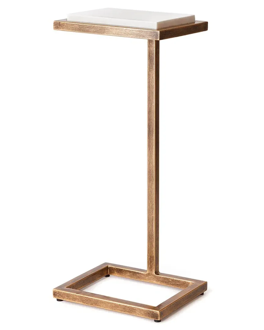 Winston Accent Table - White, Marble image