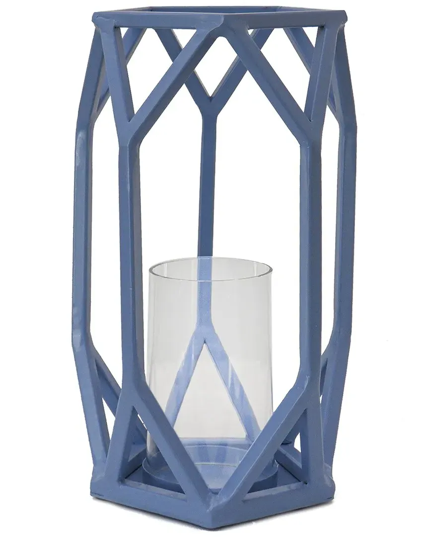 11in Candle Lantern - Blue, Iron image
