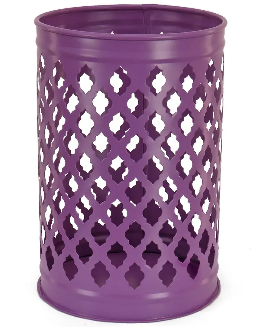 12in Candle Lantern - Purple, Galvanized Iron